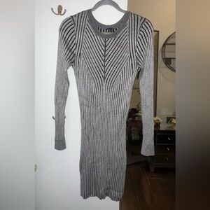 Express Charcoal Long Sleeve Dress